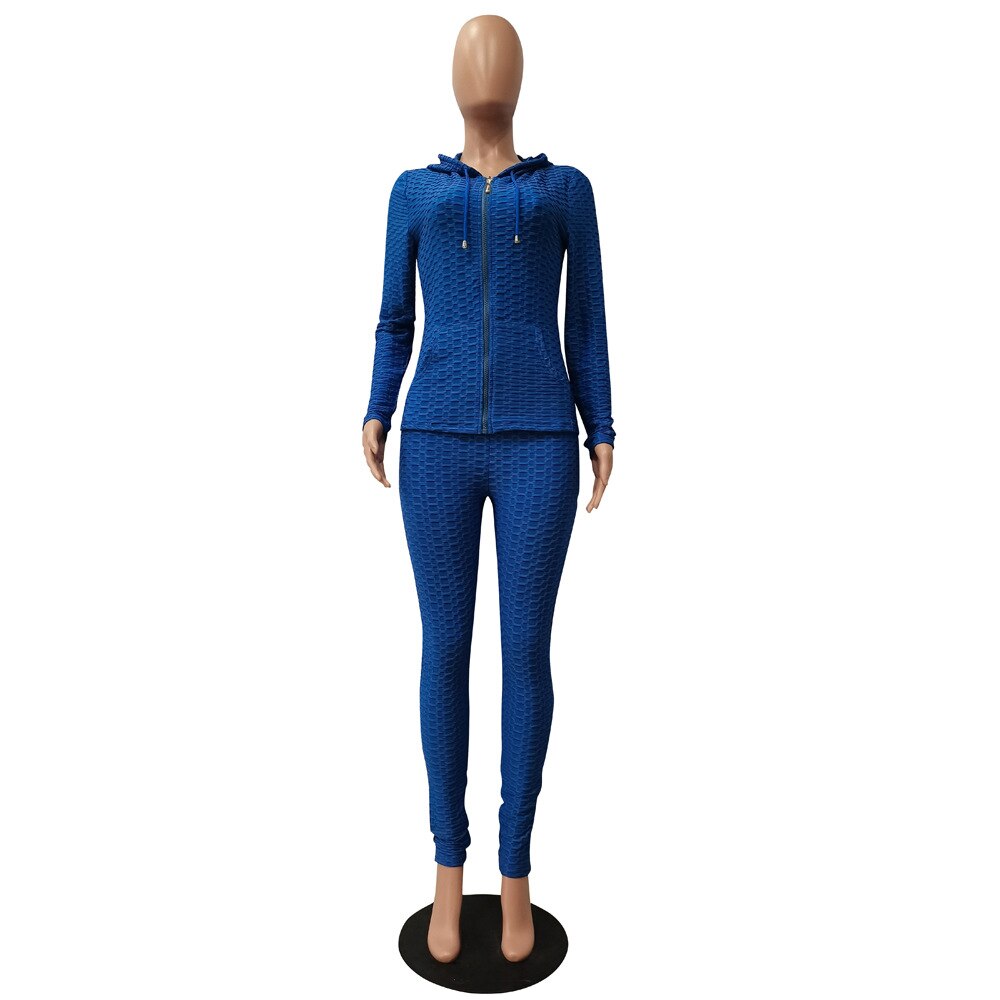 Sportswear Jacquard Hooded Set Gym Fitness Tracksuit Long Sleeve Zipper Hoodies Pencil Leggings Running Traning Outdoor Suit-4