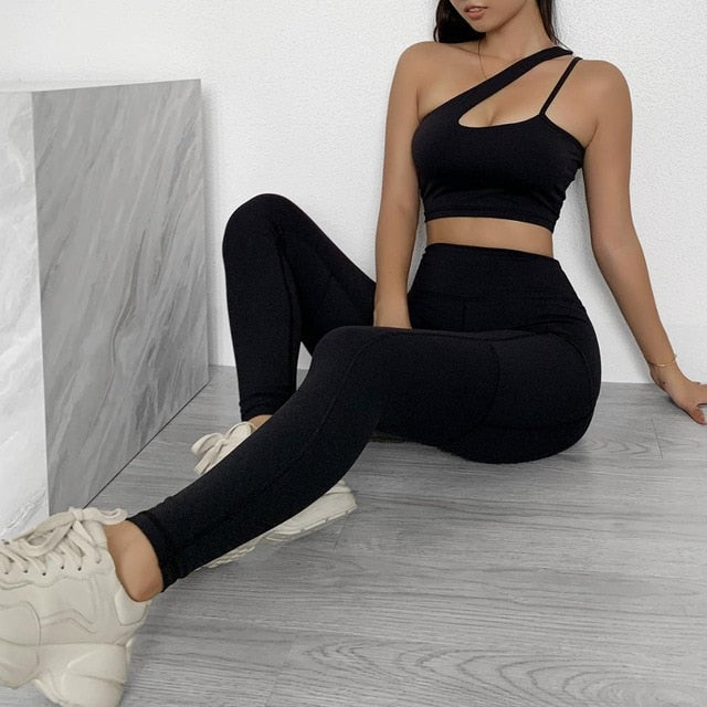 Sportwear Women Yoga Sets Fitness Wear 2peice Suits High Waist Legging Top Bra Gym Running Clothing Outfit Sport Suit-5