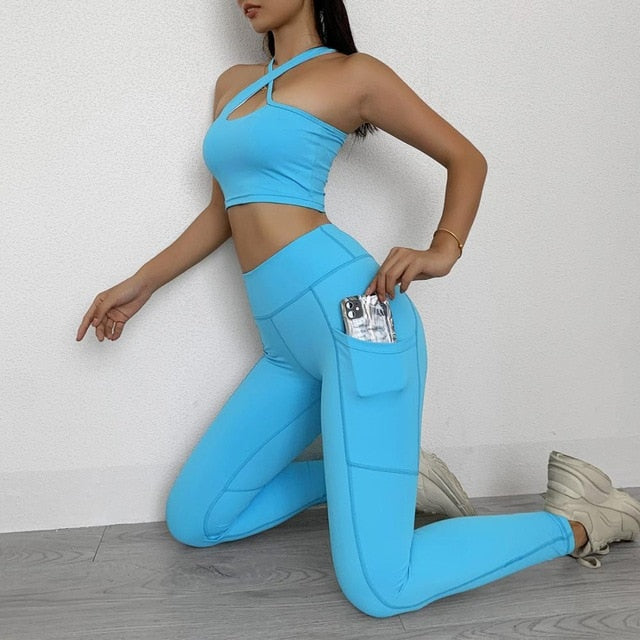 Sportwear Women Yoga Sets Fitness Wear 2peice Suits High Waist Legging Top Bra Gym Running Clothing Outfit Sport Suit-6