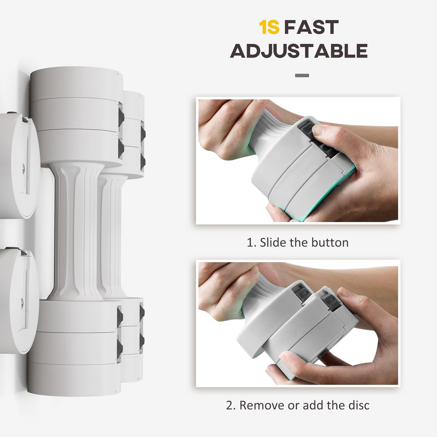 Dumbbells Set, Adjustable Weights for Women Men Home Gym Workout, 2.5KG x 2-4