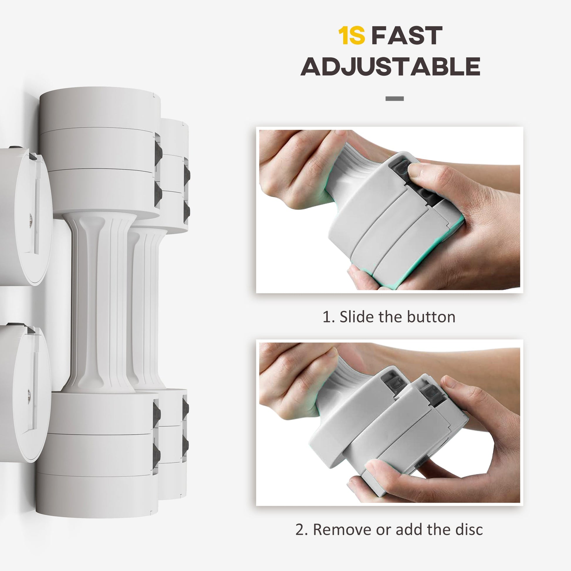 Dumbbells Set, Adjustable Weights for Women Men Home Gym Workout, 2.5KG x 2-4