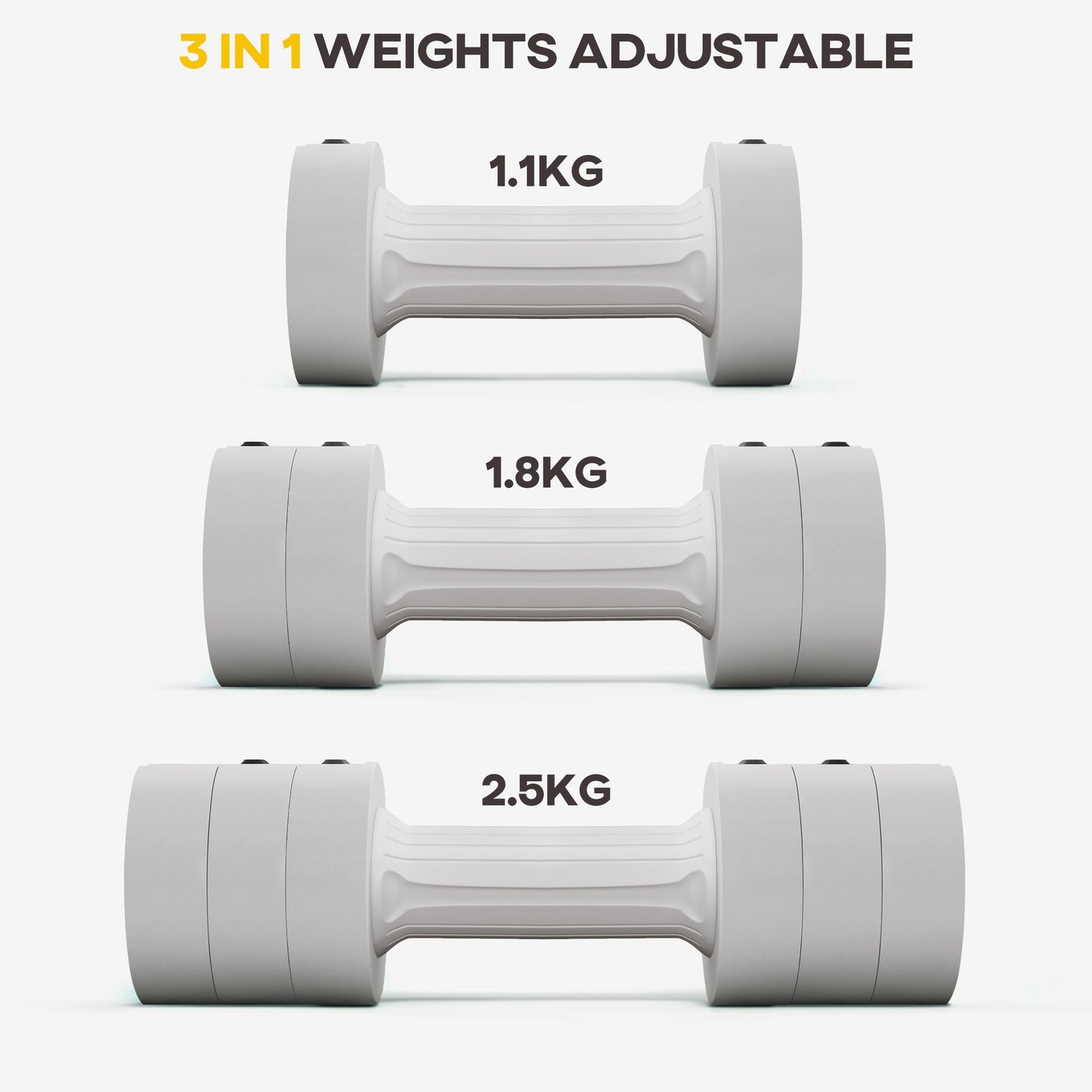 Dumbbells Set, Adjustable Weights for Women Men Home Gym Workout, 2.5KG x 2-3