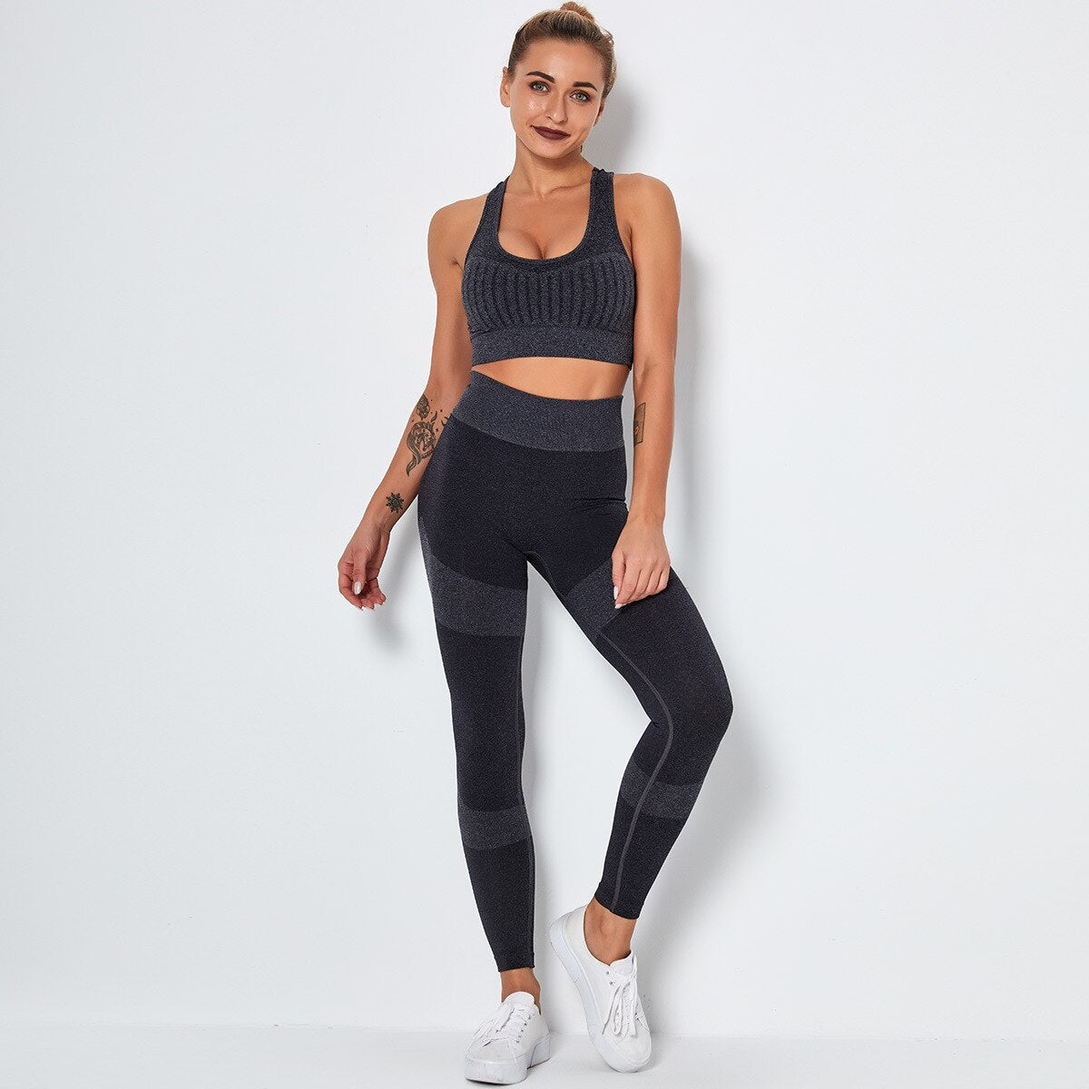 Seamless Yoga Fitness Set Women Sportswear Tank Bra Crop Top Leggings Pants Workout Clothes Gym Clothing 2 Piece Yoga Tracksuit-1